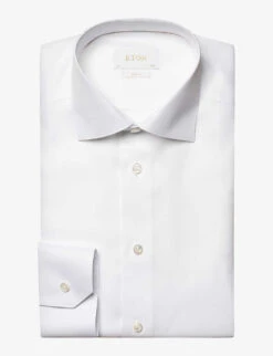 ETON Cutaway-collar Slim-fit Cotton-twill Shirt -Outlet Daily Tops Store R04151563 WHITE ALT05