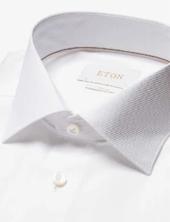 ETON Cutaway-collar Slim-fit Cotton-twill Shirt -Outlet Daily Tops Store R04151563 WHITE ALT06