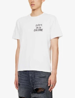 French Branded-print Cotton-jersey T-shirt -Outlet Daily Tops Store R04152178 WHITE ALT02