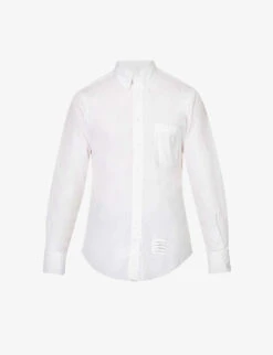 Brand-patch Grosgrain-tab Regular-fit Cotton Shirt