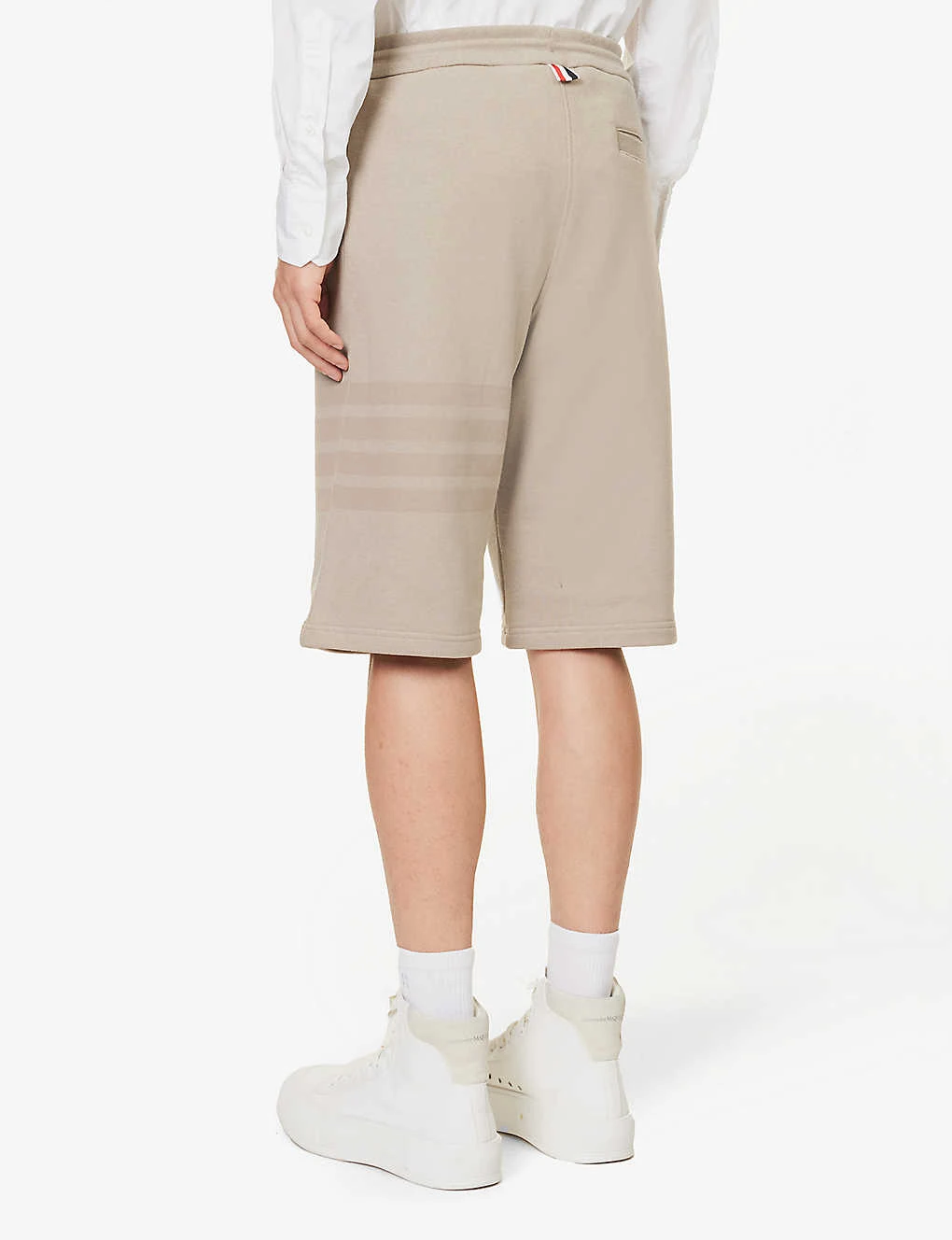 Four-bar Brand-patch Relaxed-fit Cotton-jersey Shorts 4 Four-bar Brand-patch Relaxed-fit Cotton-jersey Shorts - Image 4