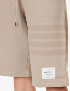 Four-bar Brand-patch Relaxed-fit Cotton-jersey Shorts 9 Four-bar Brand-patch Relaxed-fit Cotton-jersey Shorts -Outlet Daily Tops Store R04152276 BEIGE ALT04