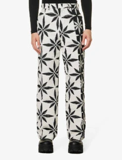 Incision Jacquard-print Straight-leg Regular-fit Cotton-blend Trousers 7 Incision Jacquard-print Straight-leg Regular-fit Cotton-blend Trousers -Outlet Daily Tops Store R04152302 OFFWHITE ALT02