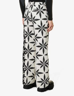 Incision Jacquard-print Straight-leg Regular-fit Cotton-blend Trousers 8 Incision Jacquard-print Straight-leg Regular-fit Cotton-blend Trousers -Outlet Daily Tops Store R04152302 OFFWHITE ALT03