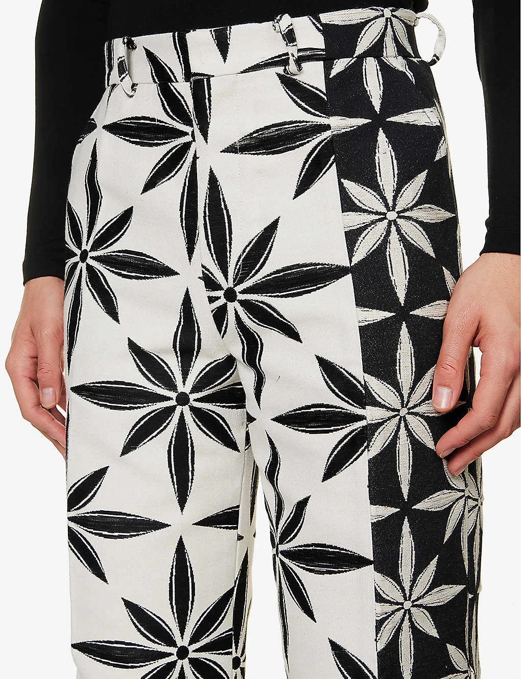 Incision Jacquard-print Straight-leg Regular-fit Cotton-blend Trousers 5 Incision Jacquard-print Straight-leg Regular-fit Cotton-blend Trousers - Image 5