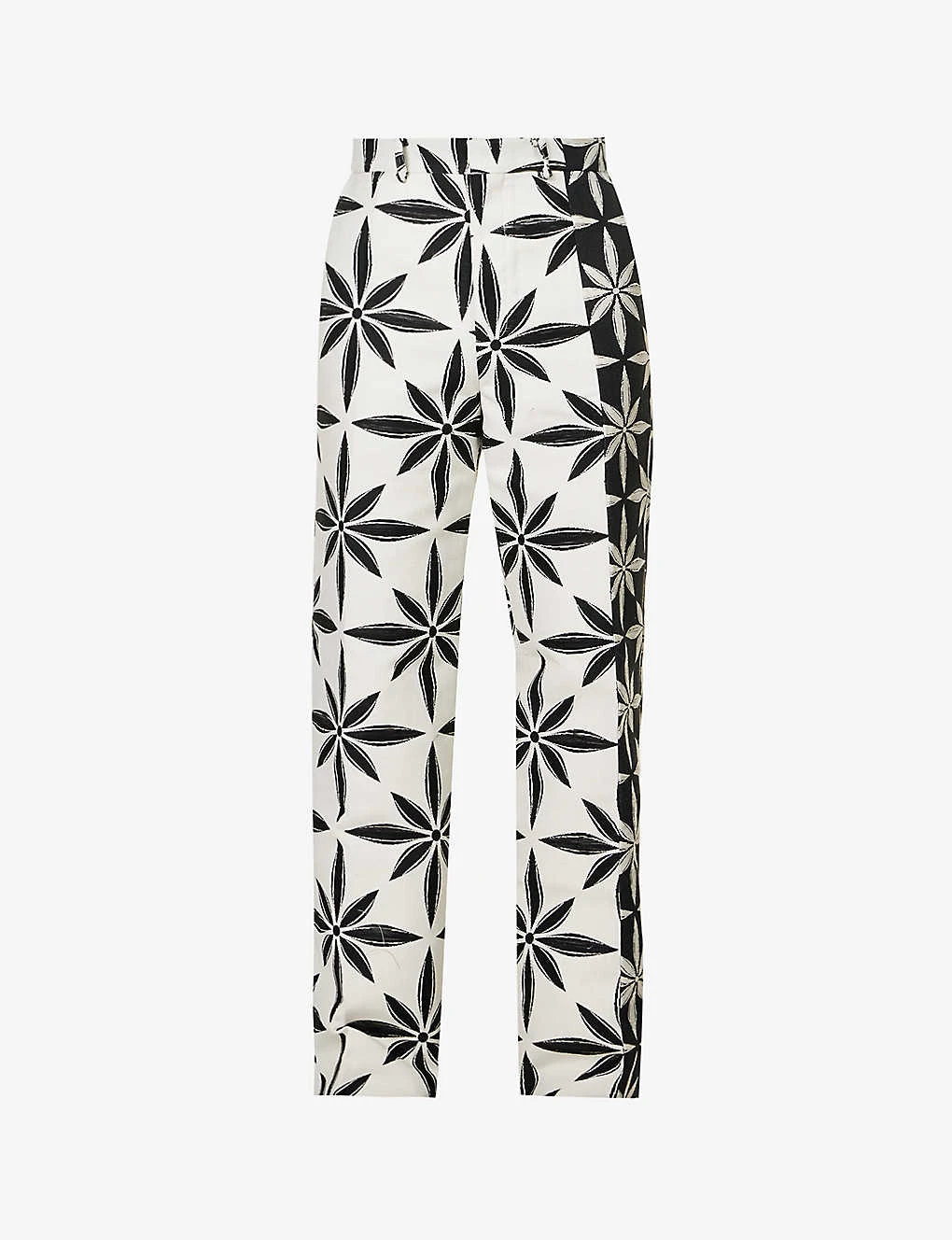 Incision Jacquard-print Straight-leg Regular-fit Cotton-blend Trousers 1 Incision Jacquard-print Straight-leg Regular-fit Cotton-blend Trousers