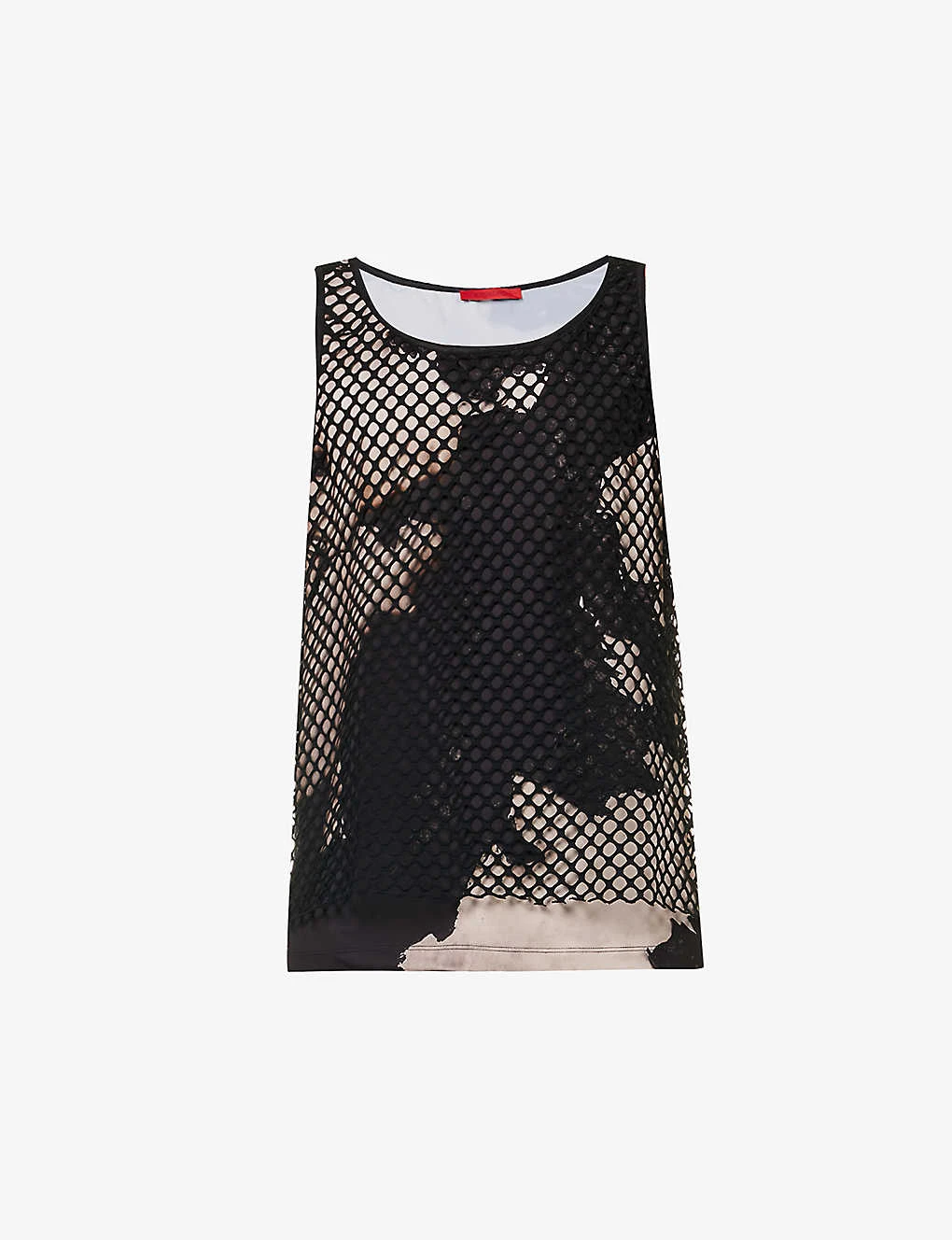Technical Printed Mesh-overlay Relaxed-fit Stretch-woven Top 1 Technical Printed Mesh-overlay Relaxed-fit Stretch-woven Top