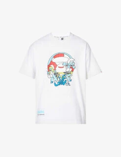 AAPE X The Smurfs Graphic-print Cotton-jersey T-shirt