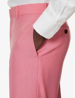 Alexander McQueen Tapered-leg Regular-fit Wool Cigarette Trousers 9 Alexander McQueen Tapered-leg Regular-fit Wool Cigarette Trousers -Outlet Daily Tops Store R04152979 PINK ALT04