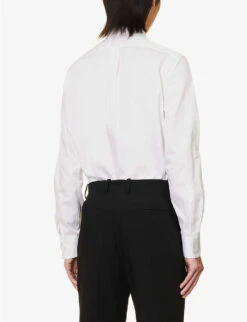 Alexander McQueen High Chest Flap-pocket Regular-fit Cotton-poplin Shirt -Outlet Daily Tops Store R04153548 WHITE ALT03