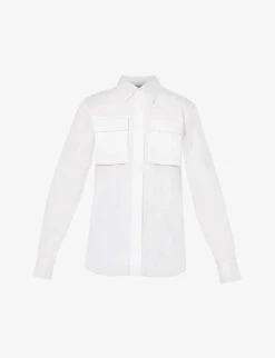 Alexander McQueen High Chest Flap-pocket Regular-fit Cotton-poplin Shirt