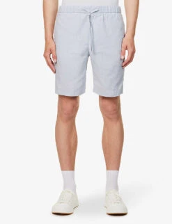 Drawstring Mid-rise Linen And Cotton-blend Shorts 8 Drawstring Mid-rise Linen And Cotton-blend Shorts -Outlet Daily Tops Store R04153580 HALOGENGREY ALT03
