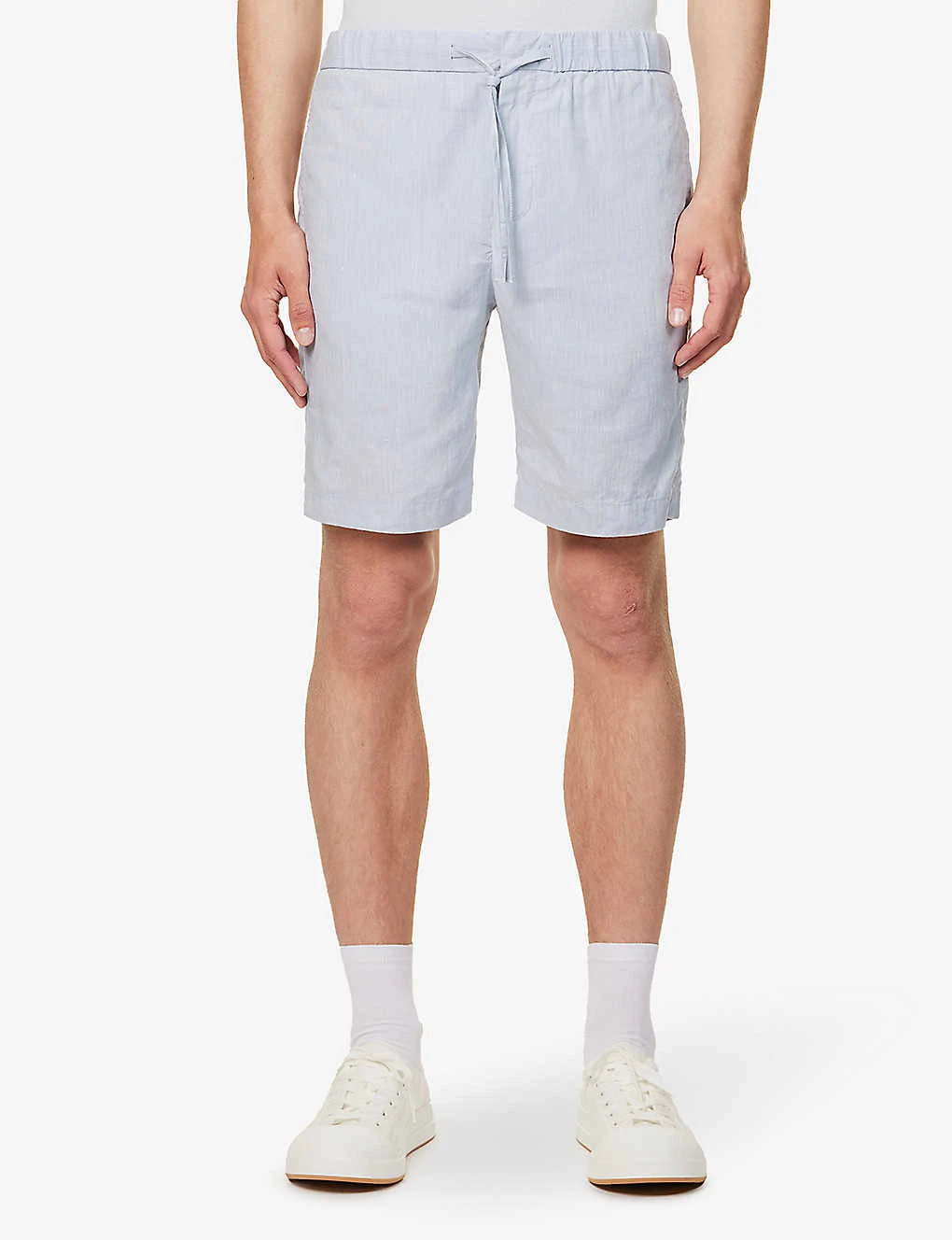 Drawstring Mid-rise Linen And Cotton-blend Shorts 4 Drawstring Mid-rise Linen And Cotton-blend Shorts - Image 4