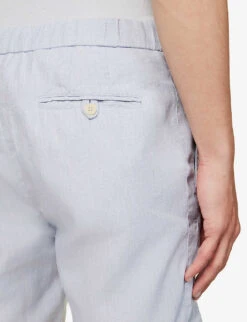 Drawstring Mid-rise Linen And Cotton-blend Shorts 9 Drawstring Mid-rise Linen And Cotton-blend Shorts -Outlet Daily Tops Store R04153580 HALOGENGREY ALT04