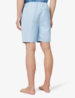 Sydney Drawstring Mid-rise Linen Shorts 7 Sydney Drawstring Mid-rise Linen Shorts -Outlet Daily Tops Store R04155310 BLUE ALT03