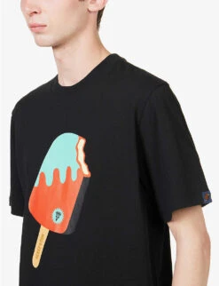 Popsicle Graphic-print Cotton-jersey T-shirt 9 Popsicle Graphic-print Cotton-jersey T-shirt -Outlet Daily Tops Store R04158120 BLACK ALT04