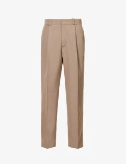 Acne Studios Porter Pleated Pressed-crease Tapered-leg Regular-fit Woven Trousers