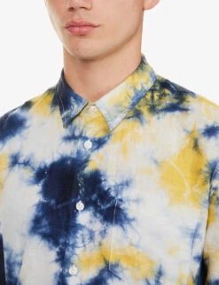 Vilebrequin Tie-dye Regular-fit Linen Shirt 9 Vilebrequin Tie-dye Regular-fit Linen Shirt -Outlet Daily Tops Store R04159195 BLEUMARINE ALT04