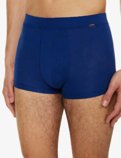 HANRO Logo-patch Stretch-woven Boxer Briefs -Outlet Daily Tops Store R04160665 SPACEBLUE ALT03