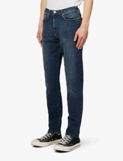Branded-hardware Faded-wash Regular Fit Recycled-polyester And Organic Denim-blend Jeans 9 Branded-hardware Faded-wash Regular Fit Recycled-polyester And Organic Denim-blend Jeans -Outlet Daily Tops Store R04161320 ANTIQUE ALT02