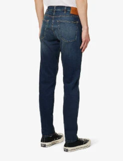 Branded-hardware Faded-wash Regular Fit Recycled-polyester And Organic Denim-blend Jeans 10 Branded-hardware Faded-wash Regular Fit Recycled-polyester And Organic Denim-blend Jeans -Outlet Daily Tops Store R04161320 ANTIQUE ALT03