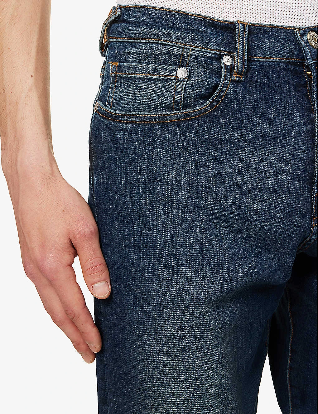 Branded-hardware Faded-wash Regular Fit Recycled-polyester And Organic Denim-blend Jeans 5 Branded-hardware Faded-wash Regular Fit Recycled-polyester And Organic Denim-blend Jeans - Image 5