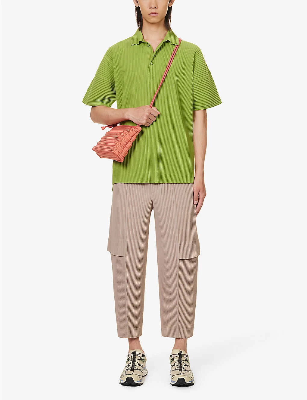 Pleated Relaxed-fit Knitted Polo Shirt 2 Pleated Relaxed-fit Knitted Polo Shirt - Image 2