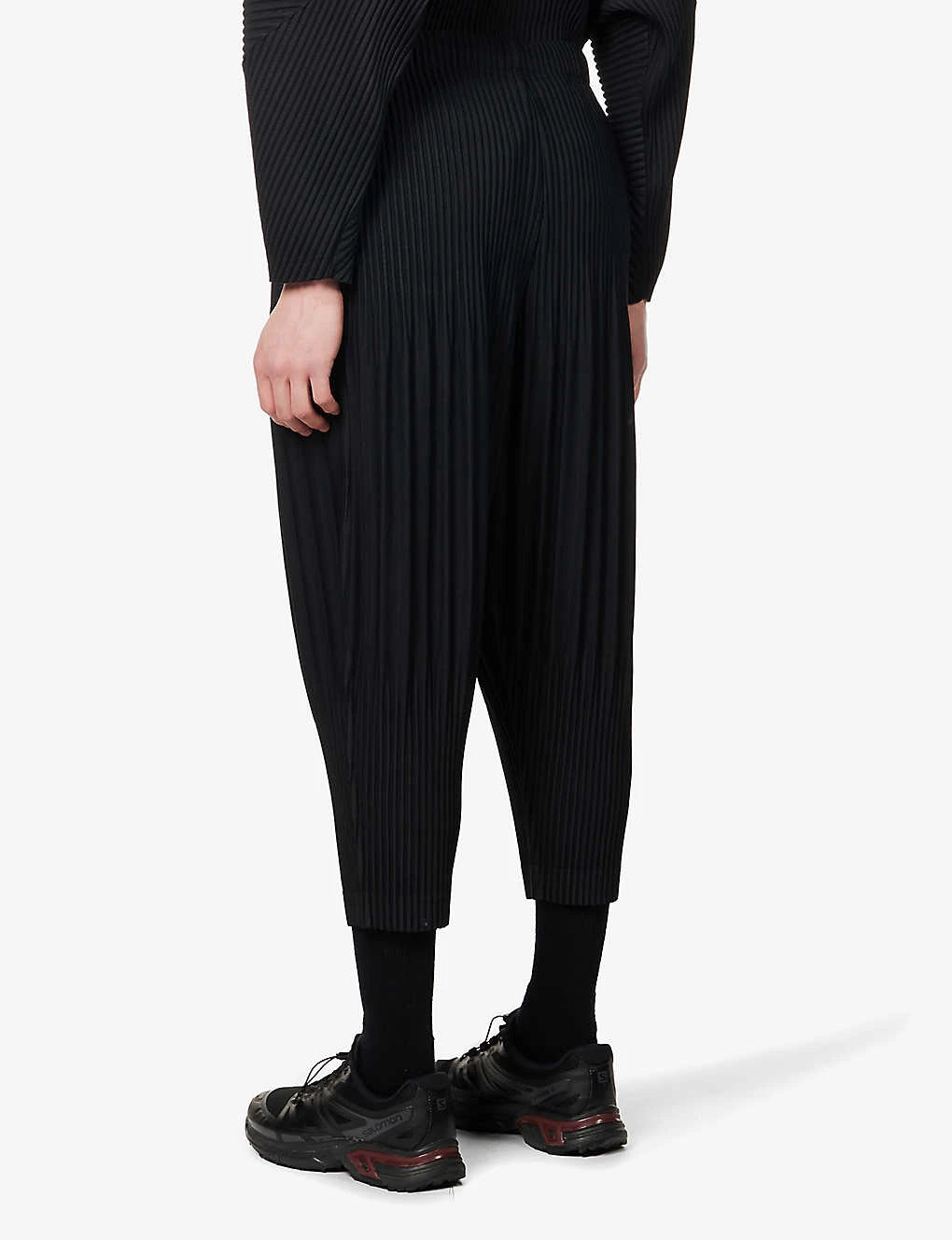 Dropped-crotch Pleated Relaxed-fit Knitted Trousers 4 Dropped-crotch Pleated Relaxed-fit Knitted Trousers - Image 4