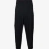 Dropped-crotch Pleated Relaxed-fit Knitted Trousers