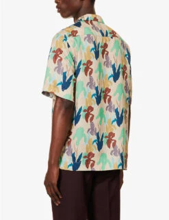 PAUL SMITH Graphic-print Camp-collar Regular-fit Woven Shirt 8 PAUL SMITH Graphic-print Camp-collar Regular-fit Woven Shirt -Outlet Daily Tops Store R04165124 SAND ALT03