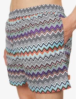 Missoni Zig-zag Pattern Relaxed-fit Swim Shorts 9 Missoni Zig-zag Pattern Relaxed-fit Swim Shorts -Outlet Daily Tops Store R04165475 GREYVIOLETWHITEYELLOW ALT04