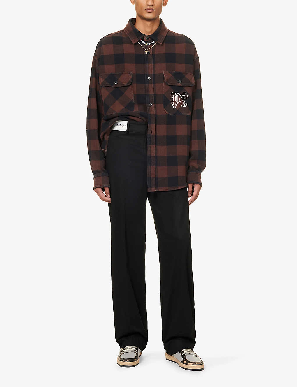 Palm Angels Mono Brand-motif Oversized-fit Cotton Shirt 2 Palm Angels Mono Brand-motif Oversized-fit Cotton Shirt - Image 2