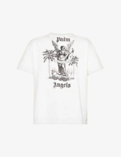 Palm Angels Branded-print Short-sleeved Cotton-jersey T-shirt