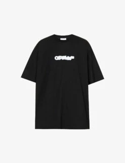 Blurred-logo Relaxed-fit Cotton-jersey T-shirt