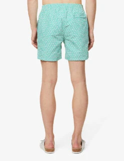 Geometric-print Regular-fit Recycled-polyester Swim Shorts 8 Geometric-print Regular-fit Recycled-polyester Swim Shorts -Outlet Daily Tops Store R04167463 SPRINGGREEN ALT03