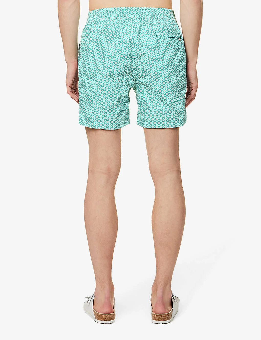 Geometric-print Regular-fit Recycled-polyester Swim Shorts 4 Geometric-print Regular-fit Recycled-polyester Swim Shorts - Image 4