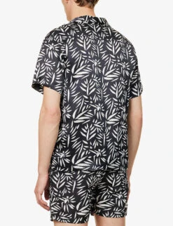 Abstract-print Regular-fit Silk Shirt 8 Abstract-print Regular-fit Silk Shirt -Outlet Daily Tops Store R04167476 BLACKCOTTONWHITE ALT03