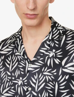 Abstract-print Regular-fit Silk Shirt 9 Abstract-print Regular-fit Silk Shirt -Outlet Daily Tops Store R04167476 BLACKCOTTONWHITE ALT04