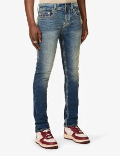 True Religion Rocco Faded-wash Brand-embroidered Skinny Stretch-cotton Jeans 9 True Religion Rocco Faded-wash Brand-embroidered Skinny Stretch-cotton Jeans -Outlet Daily Tops Store R04168104 MINERDARKDARKWASH ALT02
