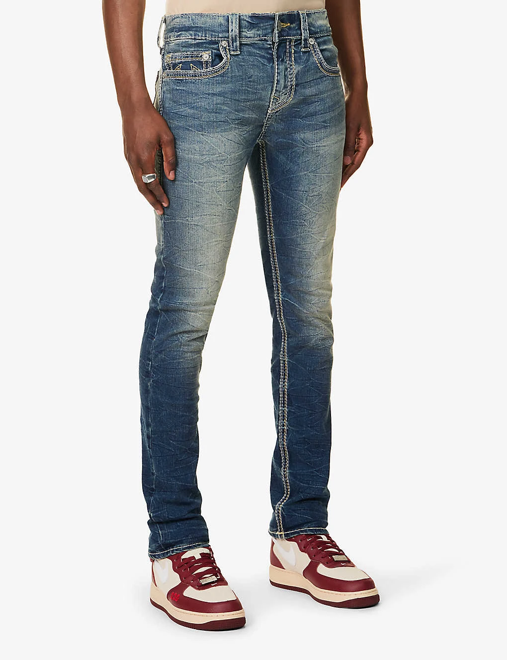 True Religion Rocco Faded-wash Brand-embroidered Skinny Stretch-cotton Jeans 3 True Religion Rocco Faded-wash Brand-embroidered Skinny Stretch-cotton Jeans - Image 3