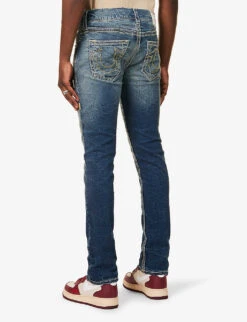 True Religion Rocco Faded-wash Brand-embroidered Skinny Stretch-cotton Jeans 10 True Religion Rocco Faded-wash Brand-embroidered Skinny Stretch-cotton Jeans -Outlet Daily Tops Store R04168104 MINERDARKDARKWASH ALT03