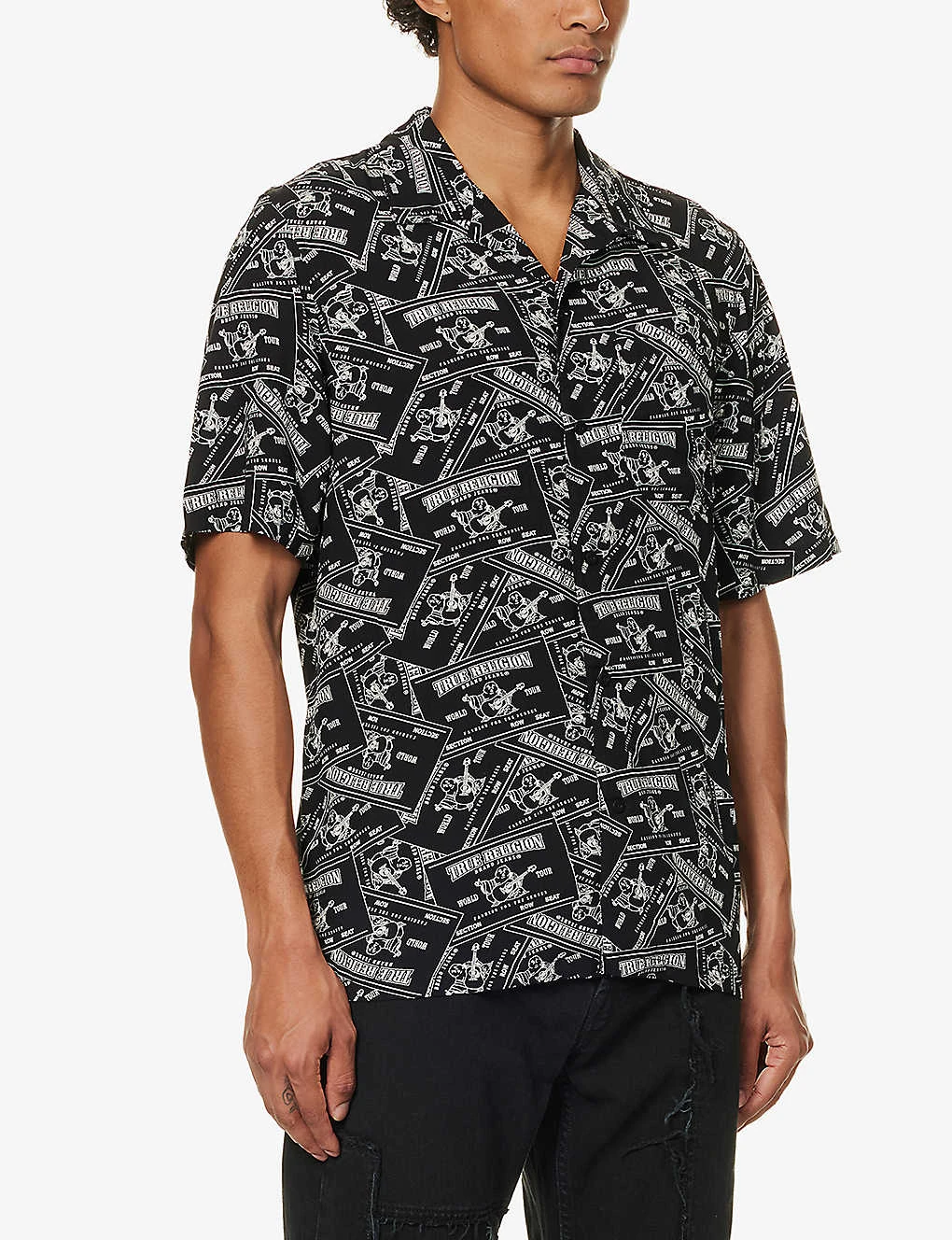 True Religion Label-print Camp-collar Regular-fit Rayon Shirt 3 True Religion Label-print Camp-collar Regular-fit Rayon Shirt - Image 3