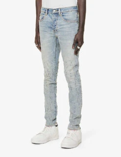 Distressed Low-rise Slim-fit Stretch-denim Jeans 8 Distressed Low-rise Slim-fit Stretch-denim Jeans -Outlet Daily Tops Store R04168528 LTINDIGO ALT02