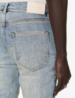 Distressed Low-rise Slim-fit Stretch-denim Jeans 10 Distressed Low-rise Slim-fit Stretch-denim Jeans -Outlet Daily Tops Store R04168528 LTINDIGO ALT04