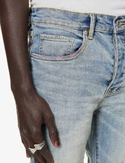 Distressed Low-rise Slim-fit Stretch-denim Jeans 11 Distressed Low-rise Slim-fit Stretch-denim Jeans -Outlet Daily Tops Store R04168528 LTINDIGO ALT05