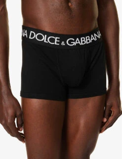 Dolce & Gabbana Pack Of Two Logo-waistband Low-rise Stretch-cotton Boxers 7 Dolce & Gabbana Pack Of Two Logo-waistband Low-rise Stretch-cotton Boxers -Outlet Daily Tops Store R04168683 BLACK ALT03