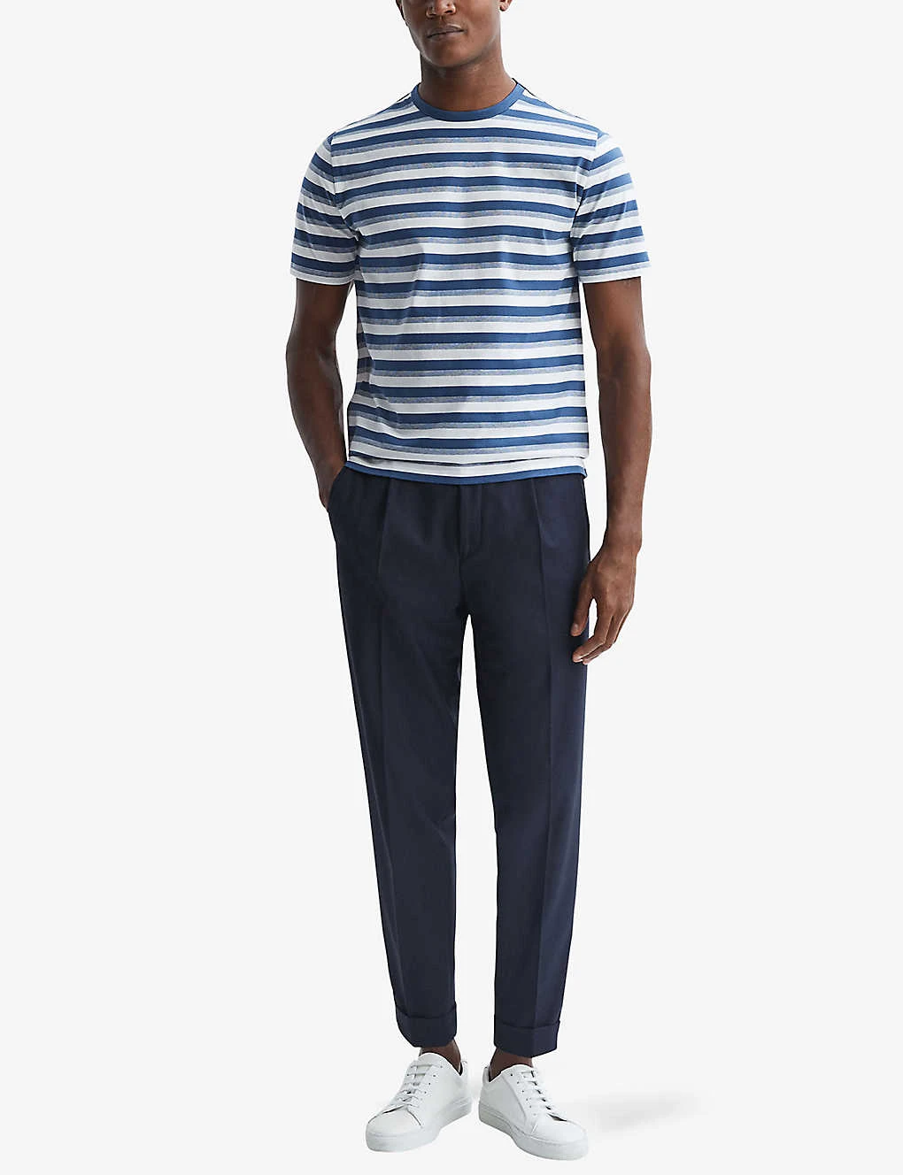 Reiss Dean Striped Cotton T-shirt 2 Reiss Dean Striped Cotton T-shirt - Image 2