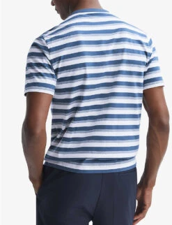 Reiss Dean Striped Cotton T-shirt 7 Reiss Dean Striped Cotton T-shirt -Outlet Daily Tops Store R04169157 BLUEWHITE ALT03