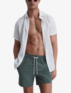 Reiss Beach Drawstring-waist Stretch-woven Swim Shorts -Outlet Daily Tops Store R04169166 DARKSAGE ALT04