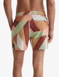 Reiss Brass Abstract-print Regular-fit Recycled-polyester Swim Shorts -Outlet Daily Tops Store R04169168 DUSTYROSE ALT03